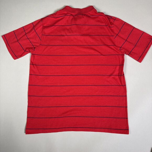 Vintage Mickey Mouse Disney Polo Shirt Striped Red Single Stitch Mens L USA - Picture 8 of 8